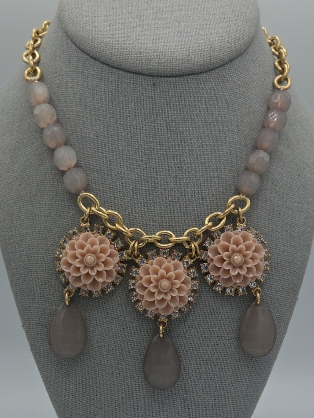 5 for $25! Lia Sophia Gold-Tone Pink Floral Pendant Necklace
